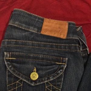 True religion boot cut distressed jeans
